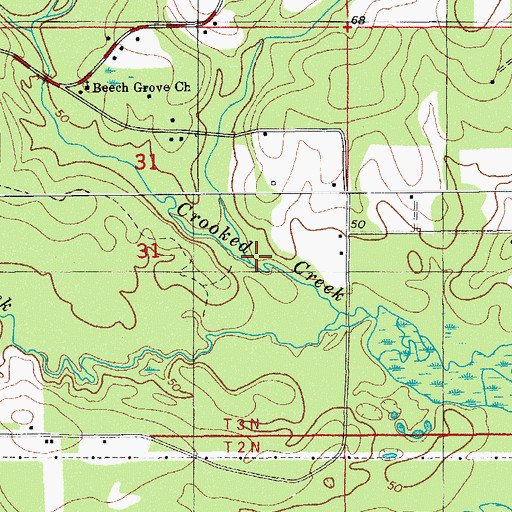 Topographic Map of Spears Branch, FL