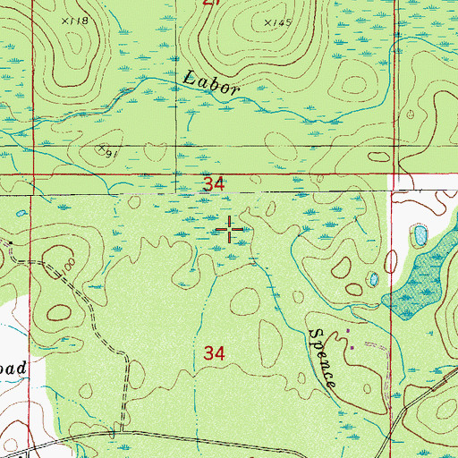 Topographic Map of Spence Branch, FL