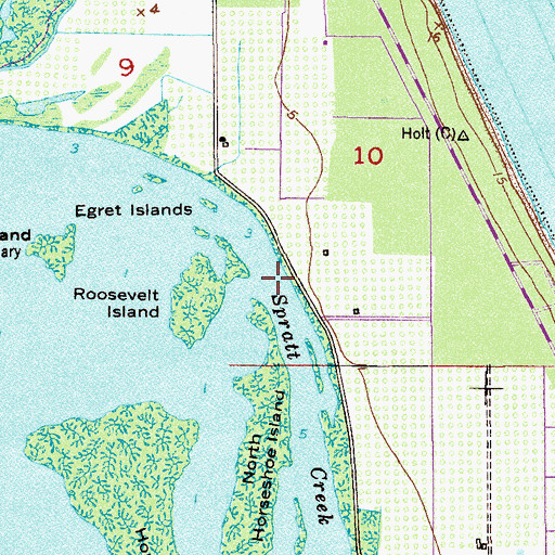 Topographic Map of Spratt Creek, FL