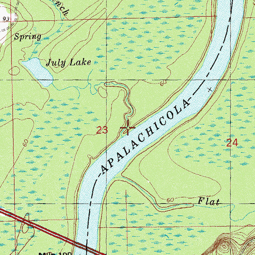 Topographic Map of Spring Branch, FL