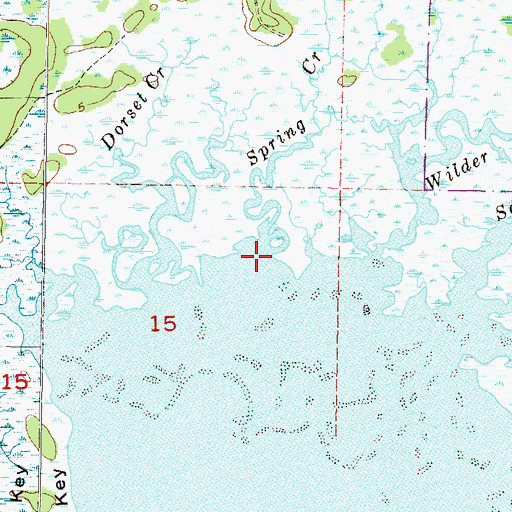 Topographic Map of Spring Creek, FL