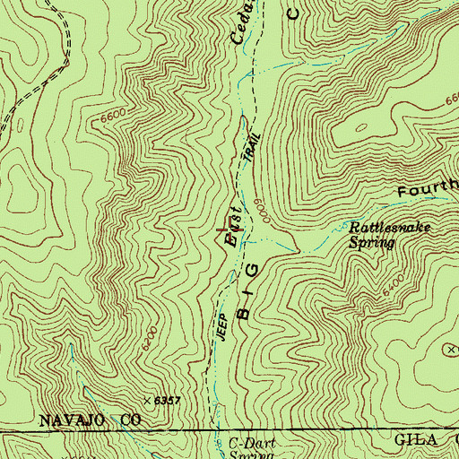 Topographic Map of Fourth Hollow, AZ