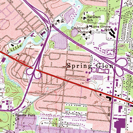 Topographic Map of Spring Glen, FL