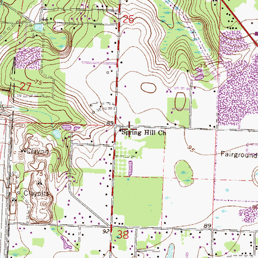 Topographic Map of Spring Hill Church, FL