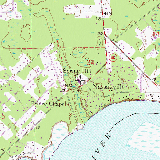 Topographic Map of Spring Hill Church, FL