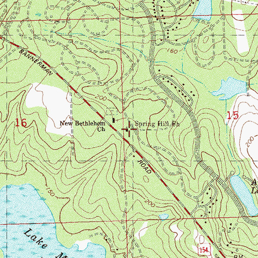 Topographic Map of Spring Hill Church, FL