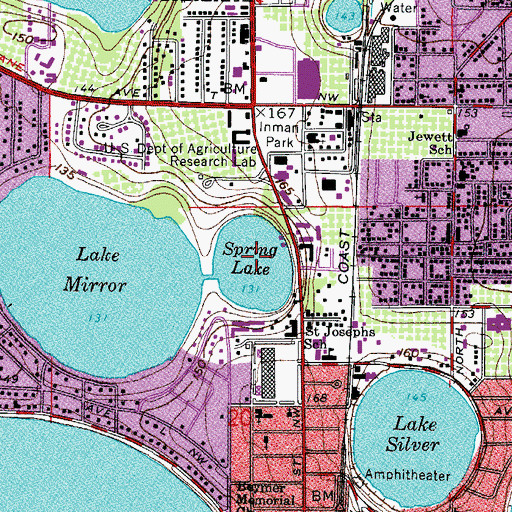 Topographic Map of Spring Lake, FL