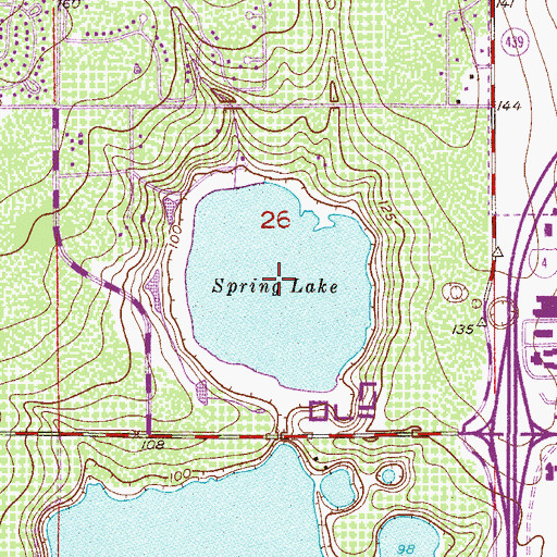Topographic Map of Spring Lake, FL