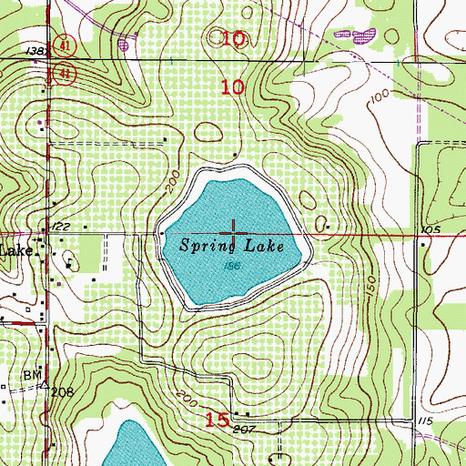Topographic Map of Spring Lake, FL