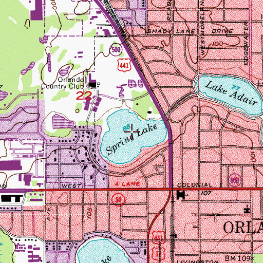 Topographic Map of Spring Lake, FL