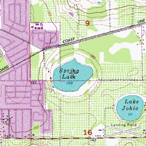 Topographic Map of Spring Lake, FL