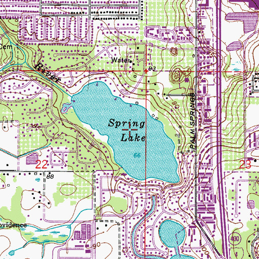 Topographic Map of Spring Lake, FL