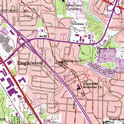 Topographic Map of Spring Park Church, FL