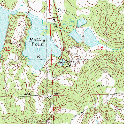 Topographic Map of Spring Pond, FL