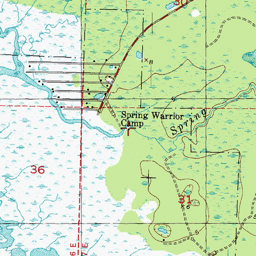 Topographic Map of Spring Warrior Camp, FL