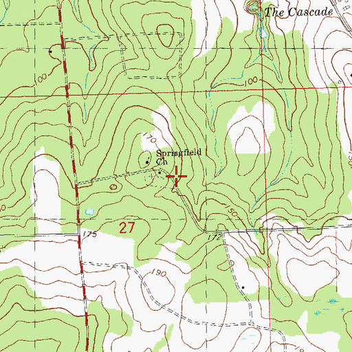 Topographic Map of Springfield Church, FL
