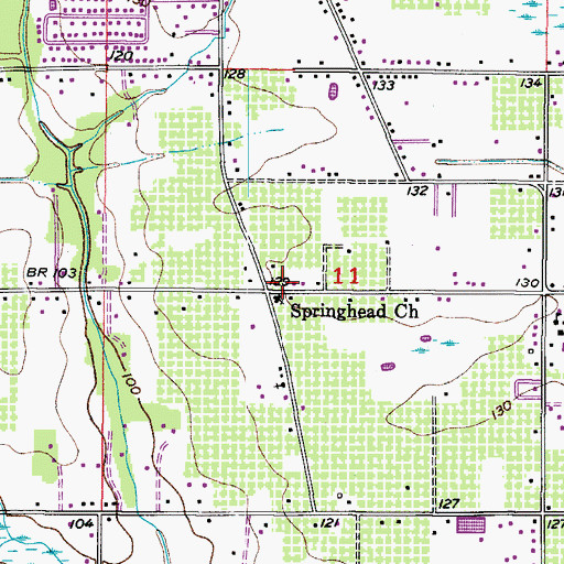 Topographic Map of Springhead Church, FL