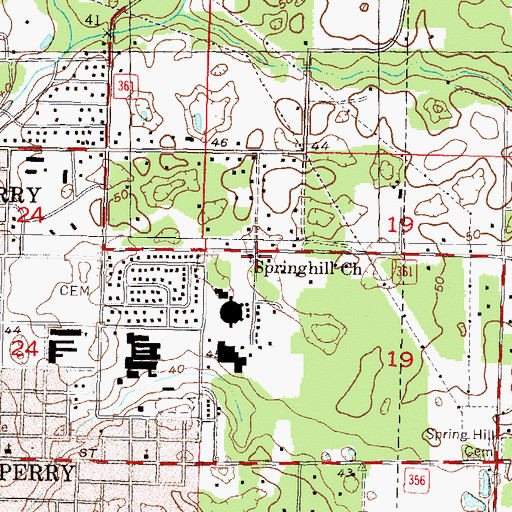 Topographic Map of Springhill Church, FL