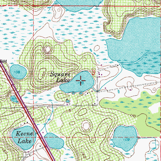 Topographic Map of Square Lake, FL