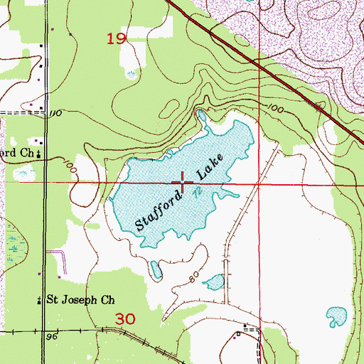 Topographic Map of Stafford Lake, FL