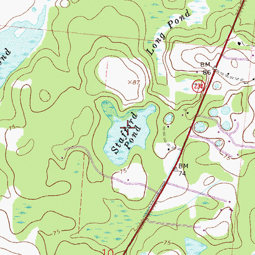Topographic Map of Stafford Pond, FL