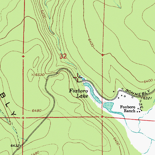 Topographic Map of Foxboro Lake, AZ