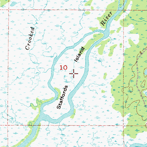 Topographic Map of Staffords Island, FL