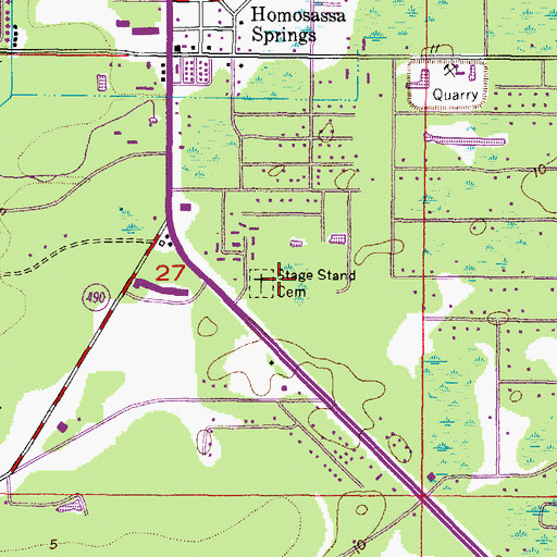 Topographic Map of Stage Stand Cemetery, FL