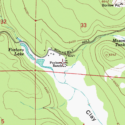 Topographic Map of Foxboro Ranch, AZ