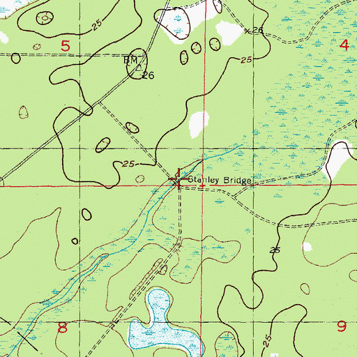Topographic Map of Stanley Bridge, FL