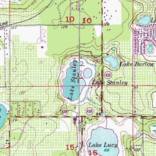 Topographic Map of Lake Stanley, FL