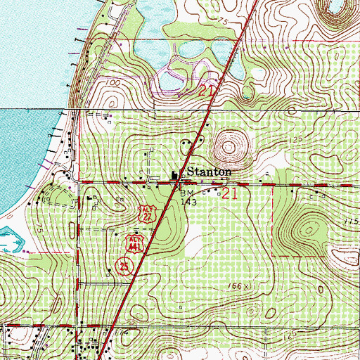 Topographic Map of Stanton, FL