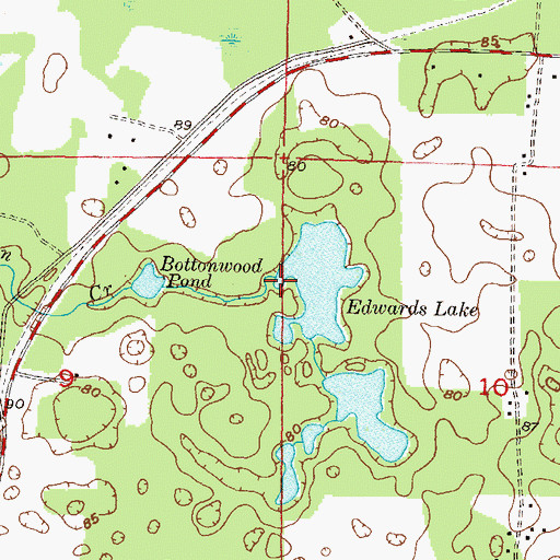 Topographic Map of Stanton Creek, FL