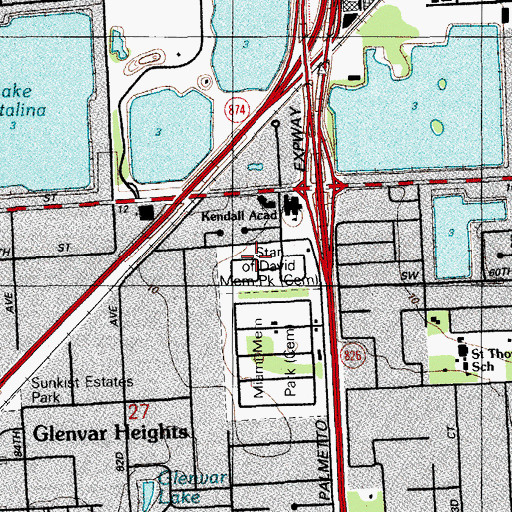 Topographic Map of Star of David Memorial Park, FL