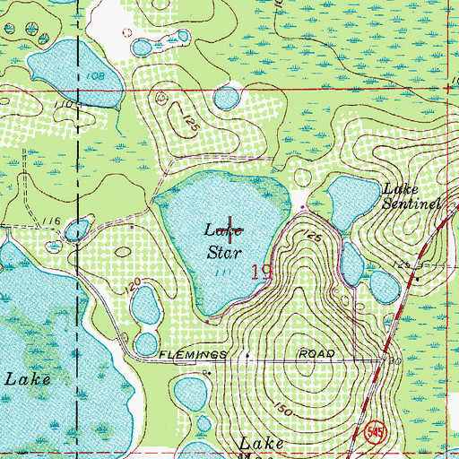 Topographic Map of Lake Star, FL