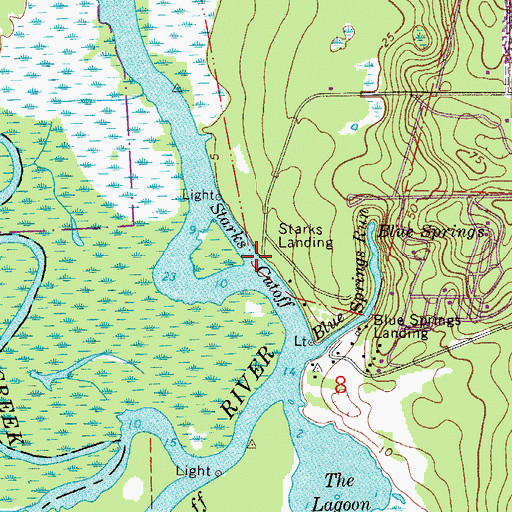 Topographic Map of Starks Cutoff, FL