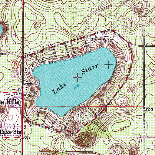 Topographic Map of Lake Starr, FL