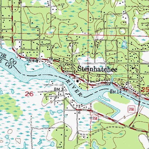 Topographic Map of Steinhatchee, FL