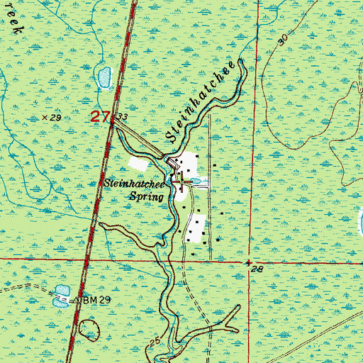Topographic Map of Steinhatchee Spring, FL
