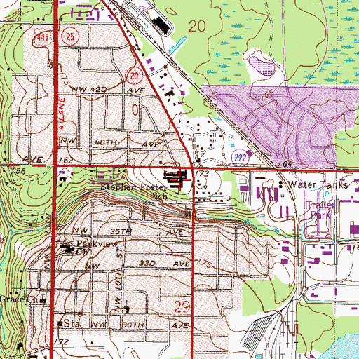 Topographic Map of Stephen Foster Elementary School, FL