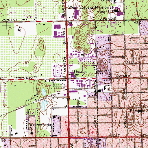 Topographic Map of Stetson Baptist Church, FL