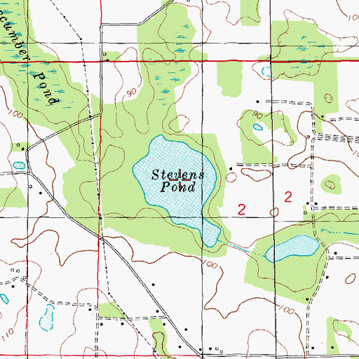 Topographic Map of Stevens Pond, FL