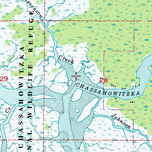 Topographic Map of Stevenson Creek, FL