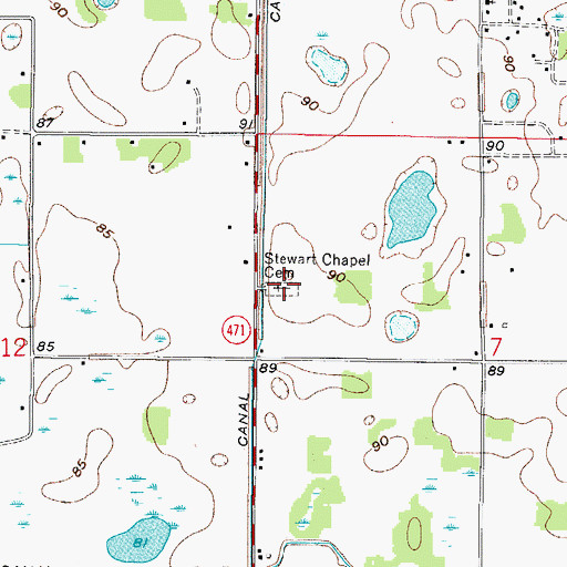 Topographic Map of Stewart Chapel Cemetery, FL