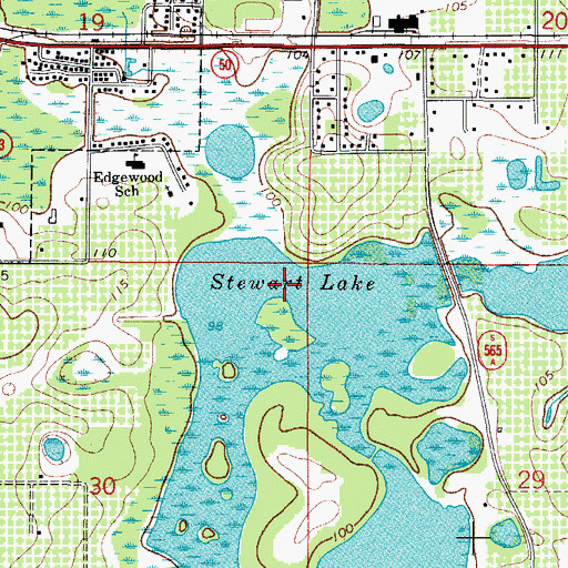 Topographic Map of Stewart Lake, FL