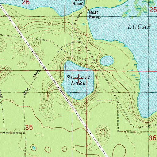 Topographic Map of Stewart Lake, FL