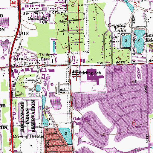 Topographic Map of Stirling Elementary School, FL