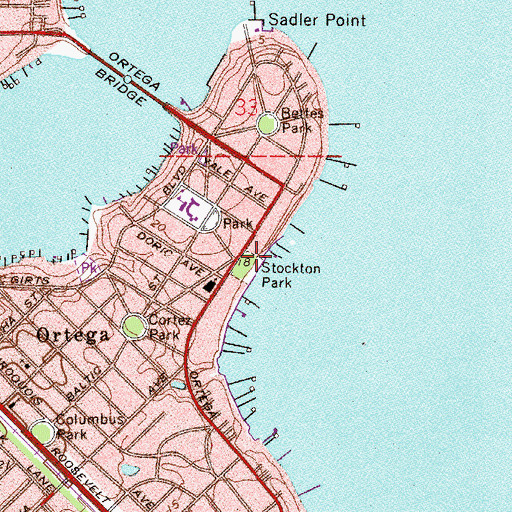 Topographic Map of Stockton Park, FL