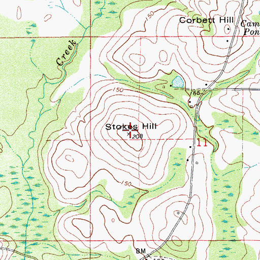 Topographic Map of Stokes Hill, FL