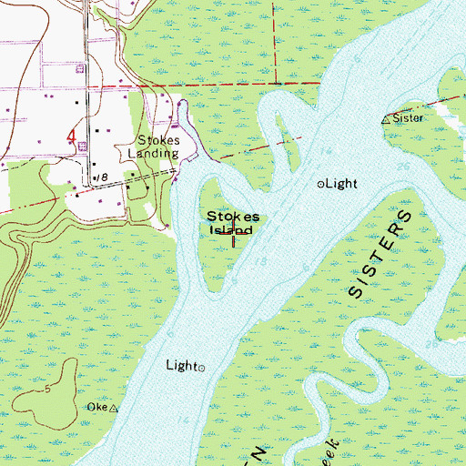 Topographic Map of Stokes Island, FL